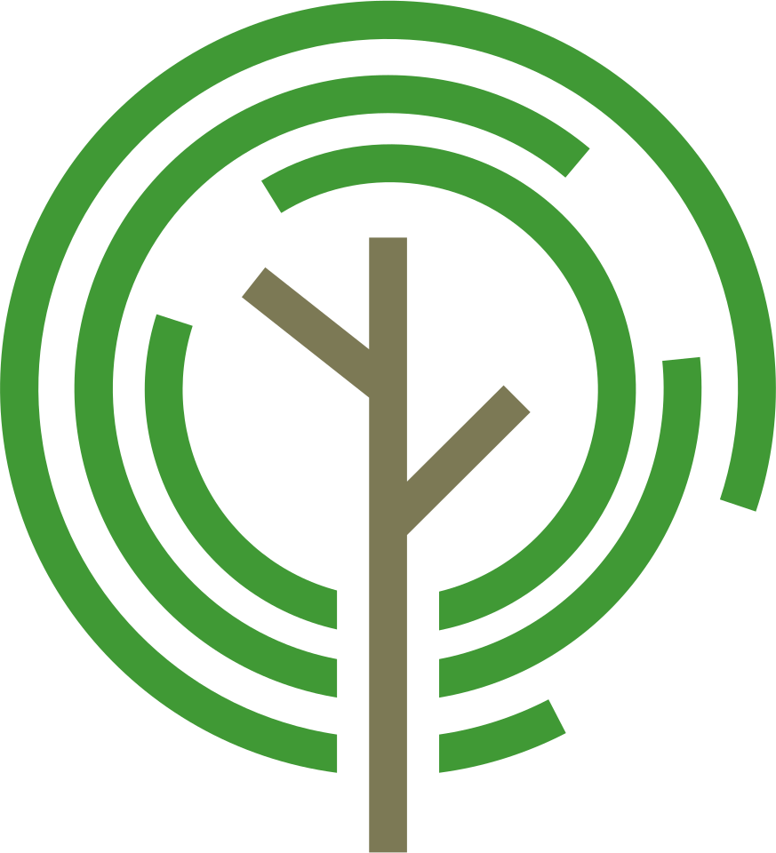 Willow logo. A brown line with two branching lines stands in the center of three co-centric, partial, green circles of increasing size.